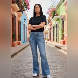 Michael Kors Light Blue Flare Jeans